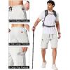 image:imageCOOFANDY Mens Casual Cargo Shorts 10 Drawstring Elastic Waist Shorts Summer Cotton Chino Work Shorts with 6 PocketsWhite