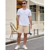 image:imageCOOFANDY Mens Casual Cotton Shorts Summer Beach 5 Inch Shorts Lightweight Drawstring Elastic Waist Chino Golf ShortsBeige