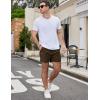 image:imageCOOFANDY Mens Casual Cotton Shorts Summer Beach 5 Inch Shorts Lightweight Drawstring Elastic Waist Chino Golf ShortsBrown