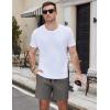 image:imageCOOFANDY Mens Casual Cotton Shorts Summer Beach 5 Inch Shorts Lightweight Drawstring Elastic Waist Chino Golf ShortsDeep Grey