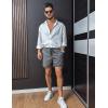 image:imageCOOFANDY Mens Casual Cotton Shorts Summer Beach 5 Inch Shorts Lightweight Drawstring Elastic Waist Chino Golf ShortsDeep Grey