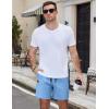 image:imageCOOFANDY Mens Casual Cotton Shorts Summer Beach 5 Inch Shorts Lightweight Drawstring Elastic Waist Chino Golf ShortsLight Blue