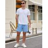 image:imageCOOFANDY Mens Casual Cotton Shorts Summer Beach 5 Inch Shorts Lightweight Drawstring Elastic Waist Chino Golf ShortsLight Blue
