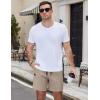 image:imageCOOFANDY Mens Casual Cotton Shorts Summer Beach 5 Inch Shorts Lightweight Drawstring Elastic Waist Chino Golf ShortsLight Khaki