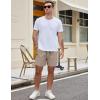 image:imageCOOFANDY Mens Casual Cotton Shorts Summer Beach 5 Inch Shorts Lightweight Drawstring Elastic Waist Chino Golf ShortsLight Khaki