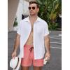 image:imageCOOFANDY Mens Casual Cotton Shorts Summer Beach 5 Inch Shorts Lightweight Drawstring Elastic Waist Chino Golf ShortsPink