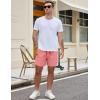 image:imageCOOFANDY Mens Casual Cotton Shorts Summer Beach 5 Inch Shorts Lightweight Drawstring Elastic Waist Chino Golf ShortsPink