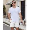 image:imageCOOFANDY Mens Casual Cotton Shorts Summer Beach 5 Inch Shorts Lightweight Drawstring Elastic Waist Chino Golf ShortsWhite
