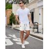 image:imageCOOFANDY Mens Casual Cotton Shorts Summer Beach 5 Inch Shorts Lightweight Drawstring Elastic Waist Chino Golf ShortsWhite