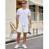 image:imageCOOFANDY Mens Casual Cotton Shorts Summer Beach 5 Inch Shorts Lightweight Drawstring Elastic Waist Chino Golf ShortsWhite