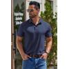 image:imageCOOFANDY Mens Casual Polo Shirts Short Sleeve Classic Basic Tee Button Collar Shirt Summer Golf TShirt02 Navy Blue  Square
