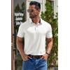 image:imageCOOFANDY Mens Casual Polo Shirts Short Sleeve Classic Basic Tee Button Collar Shirt Summer Golf TShirt02 White  Arrow