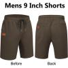 image:imageCOOFANDY Mens Casual Shorts 9 Chino Cotton Shorts Summer Beach Drawstring Shorts with PocketsArmy Green