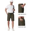 image:imageCOOFANDY Mens Casual Shorts 9 Chino Cotton Shorts Summer Beach Drawstring Shorts with PocketsArmy Green
