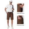 image:imageCOOFANDY Mens Casual Shorts 9 Chino Cotton Shorts Summer Beach Drawstring Shorts with PocketsBrown