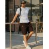 image:imageCOOFANDY Mens Casual Shorts 9 Chino Cotton Shorts Summer Beach Drawstring Shorts with PocketsBrown