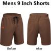 image:imageCOOFANDY Mens Casual Shorts 9 Chino Cotton Shorts Summer Beach Drawstring Shorts with PocketsBrown