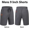 image:imageCOOFANDY Mens Casual Shorts 9 Chino Cotton Shorts Summer Beach Drawstring Shorts with PocketsDark Grey