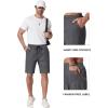 image:imageCOOFANDY Mens Casual Shorts 9 Chino Cotton Shorts Summer Beach Drawstring Shorts with PocketsDark Grey