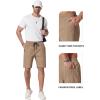 image:imageCOOFANDY Mens Casual Shorts 9 Chino Cotton Shorts Summer Beach Drawstring Shorts with PocketsDark Khaki