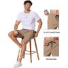 image:imageCOOFANDY Mens Casual Shorts 9 Chino Cotton Shorts Summer Beach Drawstring Shorts with PocketsDark Khaki