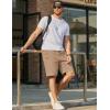 image:imageCOOFANDY Mens Casual Shorts 9 Chino Cotton Shorts Summer Beach Drawstring Shorts with PocketsDark Khaki