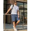 image:imageCOOFANDY Mens Casual Shorts 9 Chino Cotton Shorts Summer Beach Drawstring Shorts with PocketsDeep Blue