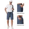 image:imageCOOFANDY Mens Casual Shorts 9 Chino Cotton Shorts Summer Beach Drawstring Shorts with PocketsDeep Blue