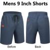 image:imageCOOFANDY Mens Casual Shorts 9 Chino Cotton Shorts Summer Beach Drawstring Shorts with PocketsDeep Blue