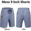 image:imageCOOFANDY Mens Casual Shorts 9 Chino Cotton Shorts Summer Beach Drawstring Shorts with PocketsLight Blue