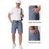 image:imageCOOFANDY Mens Casual Shorts 9 Chino Cotton Shorts Summer Beach Drawstring Shorts with PocketsLight Blue