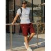 image:imageCOOFANDY Mens Casual Shorts 9 Chino Cotton Shorts Summer Beach Drawstring Shorts with PocketsLight Brown