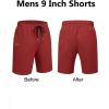 image:imageCOOFANDY Mens Casual Shorts 9 Chino Cotton Shorts Summer Beach Drawstring Shorts with PocketsLight Brown