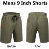image:imageCOOFANDY Mens Casual Shorts 9 Chino Cotton Shorts Summer Beach Drawstring Shorts with PocketsLight Green