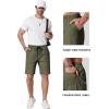 image:imageCOOFANDY Mens Casual Shorts 9 Chino Cotton Shorts Summer Beach Drawstring Shorts with PocketsLight Green