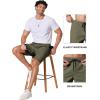 image:imageCOOFANDY Mens Casual Shorts 9 Chino Cotton Shorts Summer Beach Drawstring Shorts with PocketsLight Green
