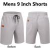 image:imageCOOFANDY Mens Casual Shorts 9 Chino Cotton Shorts Summer Beach Drawstring Shorts with PocketsLight Grey