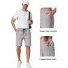 image:imageCOOFANDY Mens Casual Shorts 9 Chino Cotton Shorts Summer Beach Drawstring Shorts with PocketsLight Grey