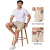 image:imageCOOFANDY Mens Casual Shorts 9 Chino Cotton Shorts Summer Beach Drawstring Shorts with PocketsLight Khaki