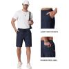 image:imageCOOFANDY Mens Casual Shorts 9 Chino Cotton Shorts Summer Beach Drawstring Shorts with PocketsNavy Blue