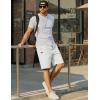 image:imageCOOFANDY Mens Casual Shorts 9 Chino Cotton Shorts Summer Beach Drawstring Shorts with PocketsWhite