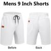 image:imageCOOFANDY Mens Casual Shorts 9 Chino Cotton Shorts Summer Beach Drawstring Shorts with PocketsWhite