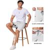 image:imageCOOFANDY Mens Casual Shorts 9 Chino Cotton Shorts Summer Beach Drawstring Shorts with PocketsWhite