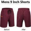 image:imageCOOFANDY Mens Casual Shorts 9 Chino Cotton Shorts Summer Beach Drawstring Shorts with PocketsWine Red