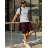 image:imageCOOFANDY Mens Casual Shorts 9 Chino Cotton Shorts Summer Beach Drawstring Shorts with PocketsWine Red