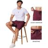 image:imageCOOFANDY Mens Casual Shorts 9 Chino Cotton Shorts Summer Beach Drawstring Shorts with PocketsWine Red
