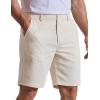 image:imageCOOFANDY Mens Casual Shorts 9 Flat Front Elastic Waist Linen Dress Shorts Lightweight Summer Outfits with PocketsBeige