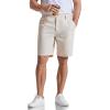 image:imageCOOFANDY Mens Casual Shorts 9 Flat Front Elastic Waist Linen Dress Shorts Lightweight Summer Outfits with PocketsBeige