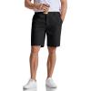 image:imageCOOFANDY Mens Casual Shorts 9 Flat Front Elastic Waist Linen Dress Shorts Lightweight Summer Outfits with PocketsBlack