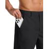image:imageCOOFANDY Mens Casual Shorts 9 Flat Front Elastic Waist Linen Dress Shorts Lightweight Summer Outfits with PocketsBlack